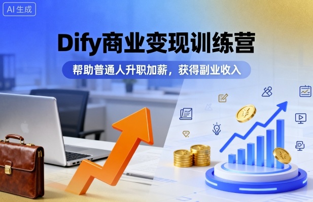 Dify商业变现训练营，帮助普通人升职加薪，获得副业收入-萤火网创