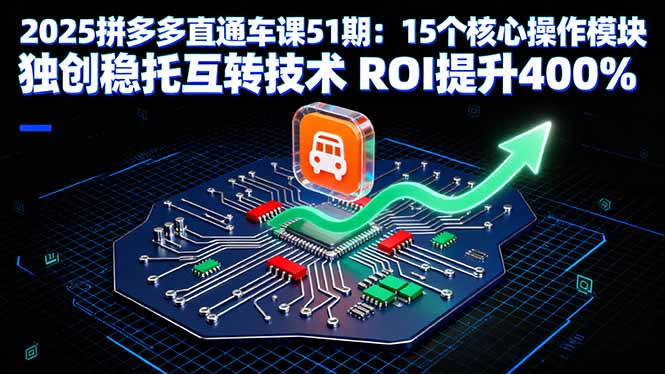 2025拼多多直通车课51期：15个核心操作模块 独创稳托互转技术 ROI提升400%-萤火网创