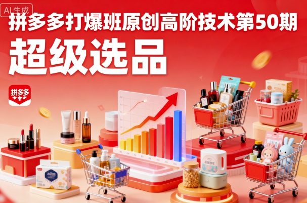 拼多多打爆班原创高阶技术第50期，超级选品-萤火网创