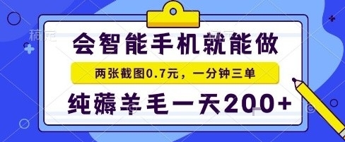 手机项目，二十秒一单，纯薅羊毛一天2张+做就有【揭秘】-萤火网创