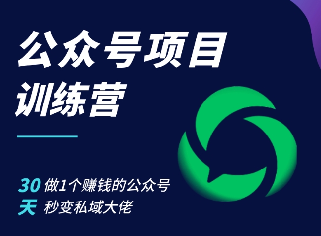 公众号项目训练营，30天做1个赚钱的公众号，秒变私域大佬-萤火网创