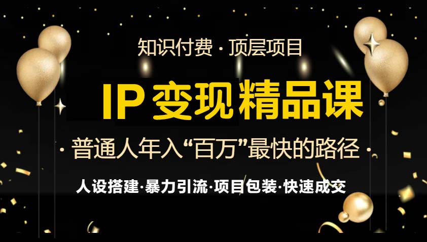 IP变现最新精品课程，知识付费全流程+最强引流术+小白避坑指南-萤火网创