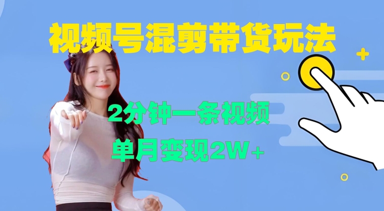 视频号混剪玩法，2分钟一条视频，单月变现2W+【揭秘】-萤火网创