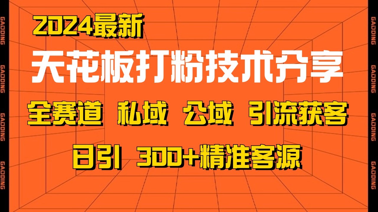 天花板打粉技术分享，野路子玩法 曝光玩法免费矩阵自热技术日引2000+精准客户-萤火网创