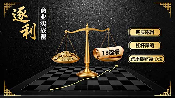 《逐 利》商业实战课，底层逻辑、杠杆策略、18锦囊，跨周期财富心法-萤火网创