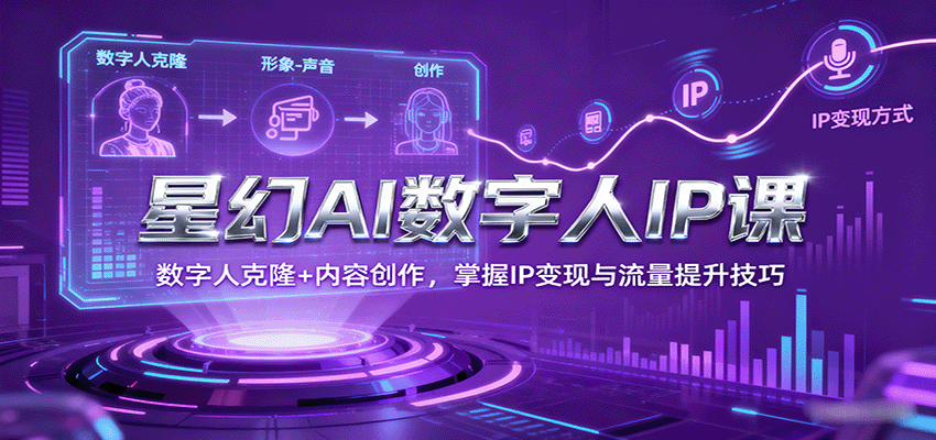 星幻AI数字人IP课，数字人克隆+内容创作，掌握IP变现与流量提升技巧-萤火网创