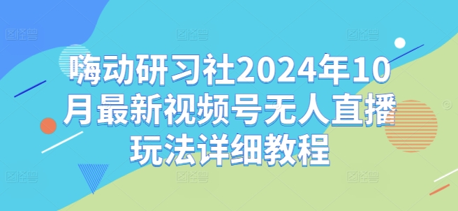 嗨动研习社2024年10月最新视频号无人直播玩法详细教程-萤火网创
