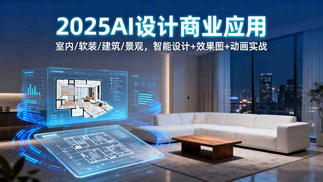 2025AI设计商业应用：室内/软装/建筑/景观，智能设计+效果图+动画实战-萤火网创