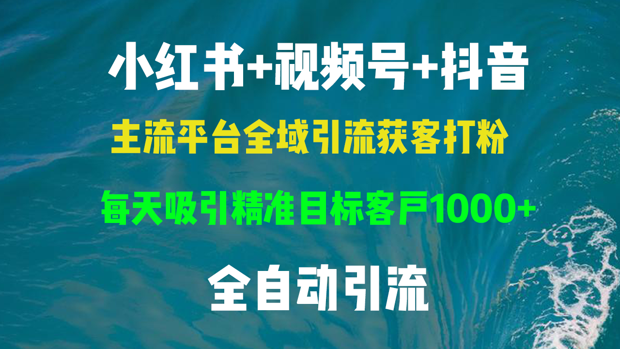 小红书，视频号，抖音主流平台全域引流获客打粉，每天吸引精准目标客户…-萤火网创
