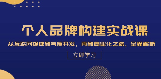个人品牌构建实战课：从互联网规律到气质开发，再到商业化之路，全程解析-萤火网创
