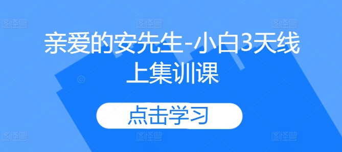 亲爱的安先生-小白3天线上集训课-萤火网创