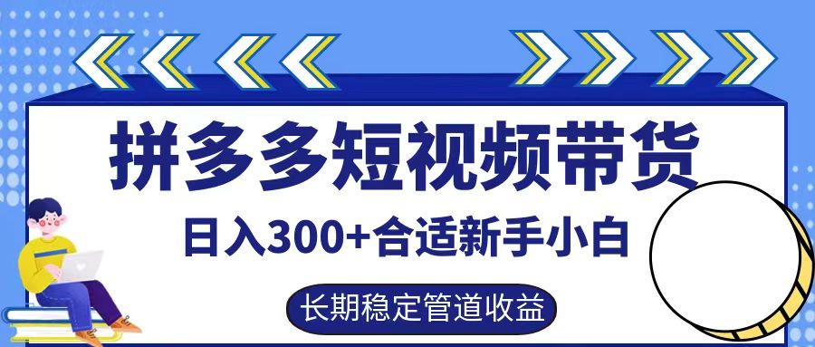 拼多多短视频带货日入300+，实操账户展示看就能学会-萤火网创