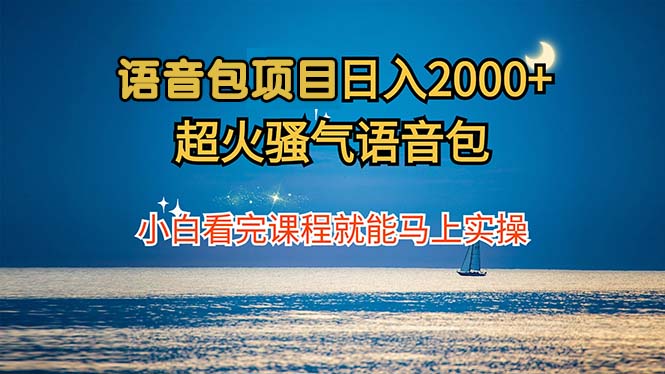 语音包项目 日入2000+ 超火骚气语音包小白看完课程就能马上实操-萤火网创