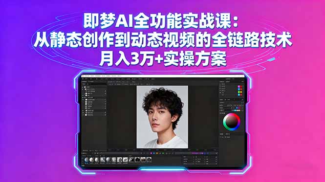 即梦AI全功能实战课：从静态创作到动态视频的全链路技术 月入3万+实操方案-萤火网创