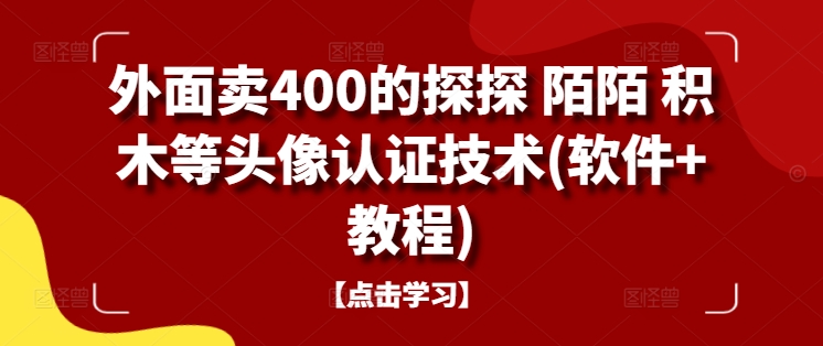 外面卖400的探探 陌陌 积木等头像认证技术(软件+教程)-萤火网创