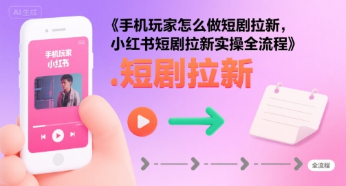 手机玩家怎么做短剧拉新，小红书短剧拉新实操全流程-萤火网创