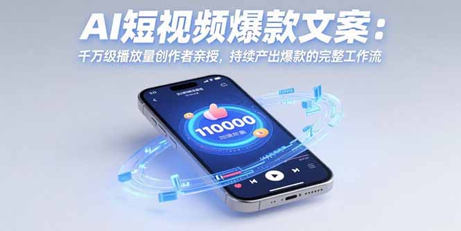 AI短视频爆款文案：千万级播放量创作者亲授，持续产出爆款的完整工作流-萤火网创