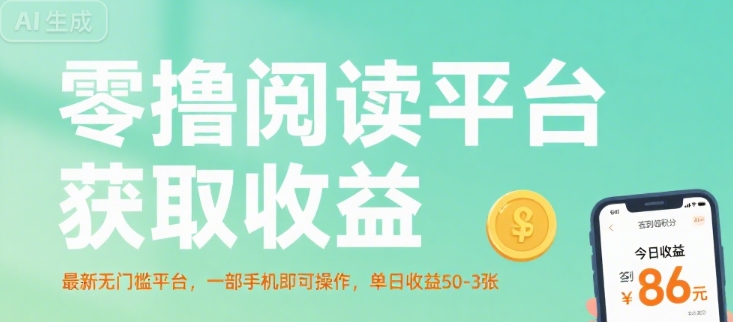 零撸阅读平台获取收益，最新无门槛平台，一部手机即可操作，单日收益50-3张【揭秘】-萤火网创