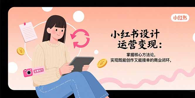 小红书设计运营变现：掌握核心方法论，实现既能创作又能接单的商业闭环-萤火网创