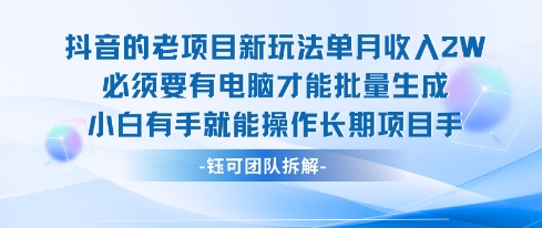 老项目新玩法单月收入2W小白有手就能操作长期项目-萤火网创