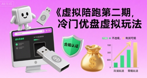虚拟陪跑第二期，冷门优盘虚拟玩法，不违规，利润可观-萤火网创