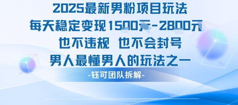 2025最新男粉项目玩法每天变现1k+也不违规也不会封号男人最懂男人的玩法-萤火网创