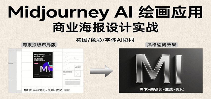 Midjourney AI绘画应用，关键词指令解析、漫画头像制作、海报设计、3D人物生成等-萤火网创