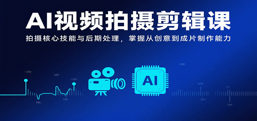AI视频拍摄剪辑课，拍摄核心技能与后期处理，掌握从创意到成片制作能力-萤火网创