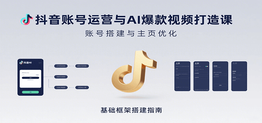 抖音账号运营与AI爆款视频打造课：含账号搭建、运营及多种AI特效视频制作方法-萤火网创