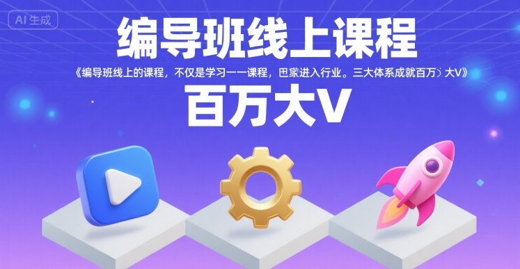 编导班线上课程，不仅是学习一门课程，更是进入一个行业，三大体系成就百万大V-萤火网创