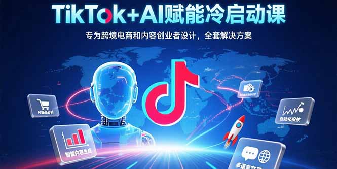 TikTok+AI赋能冷启动课：专为跨境电商和内容创业者设计，全套解决方案-萤火网创