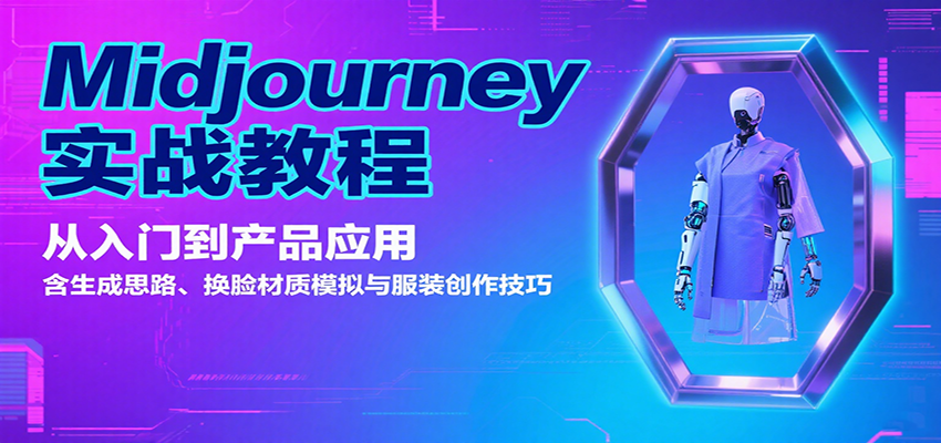 Midjourney实战教程：从入门到产品应用，含生成思路、换脸材质模拟与服装创作技巧-萤火网创