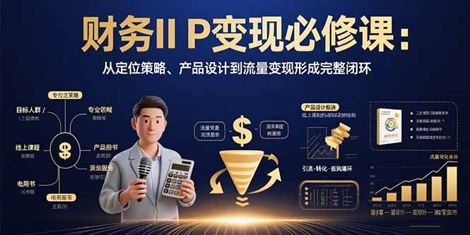 财务IP变现必修课：从定位策略、产品设计到流量变现形成完整闭环-萤火网创