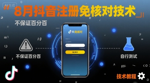 8月抖音注册免核对技术，不保证百分百，自测-萤火网创
