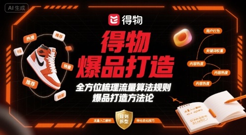 得物爆品打造，全方位梳理得物流量算法规则爆品打造规则-萤火网创