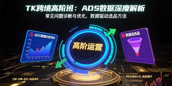 TK跨境高阶班：ADS数据深度解析，常见问题诊断与优化，数据驱动选品方法-萤火网创