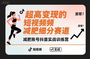 超高变现的短视频减肥细分赛道，减肥账号抖音实战训练营-萤火网创