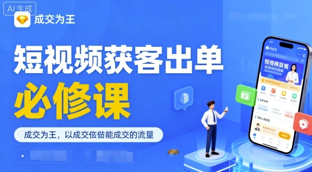短视频获客出单必修课，成交为王，以成交为导向，直接做能成交的流量-萤火网创