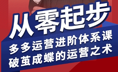 拼多多运营进阶系统课，从零起步，多多运营进阶体系课，破茧成蝶的运营之术-萤火网创