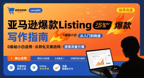 亚马逊爆款Listing写作方法，亚马逊0基础小白也能写爆款自带流量的Listing-萤火网创