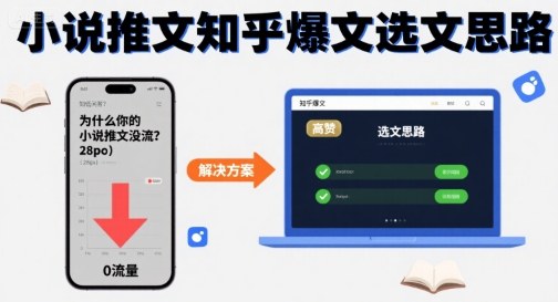 为什么你的小说推文没流量？小说推文知乎爆文选文思路-萤火网创