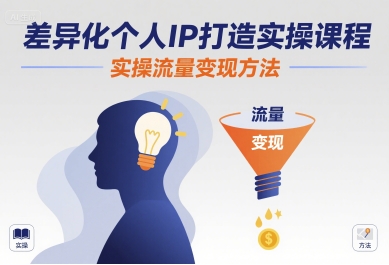 差异化个人IP打造实操课程，实操流量变现方法-萤火网创