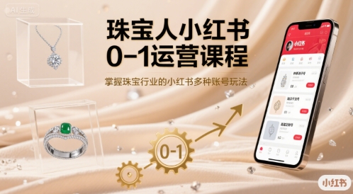 珠宝人小红书0-1运营课程，掌握珠宝行业的小红书多种账号玩法-萤火网创