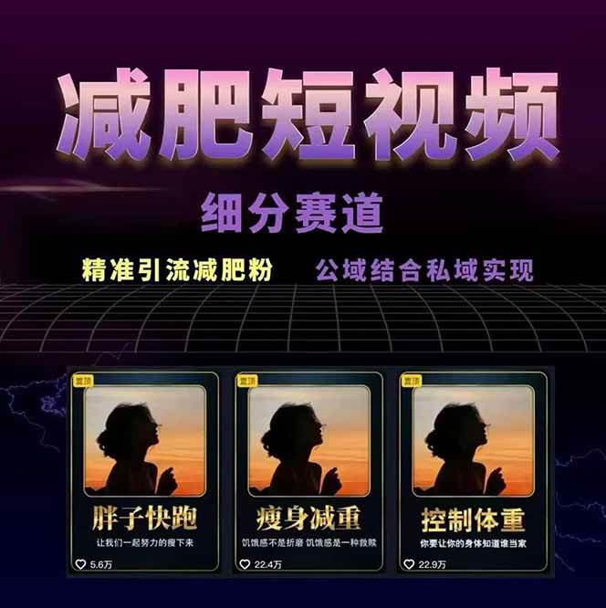 图片[2]-减肥短视频运营实战课：含素材制作、剪映教学，讲精准引流、变现设计与内容模板技巧-萤火网创