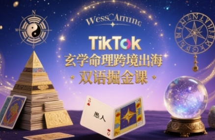 TikTok玄学命理跨境出海双语掘金课，手把手教你用命理知识精准直击海外用户痛点-萤火网创