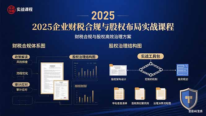 2025企业财税合规与股权布局的实战课程：财税合规与股权高效治理方案-萤火网创