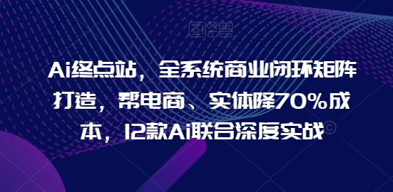 Ai终点站，全系统商业闭环矩阵打造，帮电商、实体降70%成本，12款Ai联合深度实战【0906更新】-萤火网创