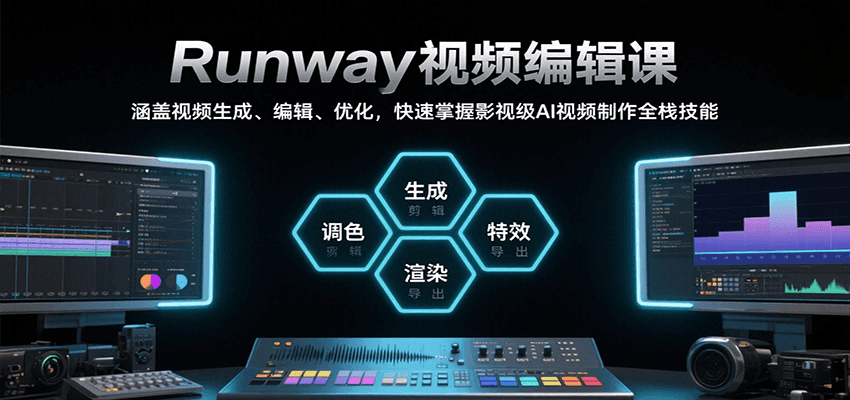 Runway视频编辑课，涵盖视频生成、编辑、优化，快速掌握影视级AI视频制作全栈技能-萤火网创
