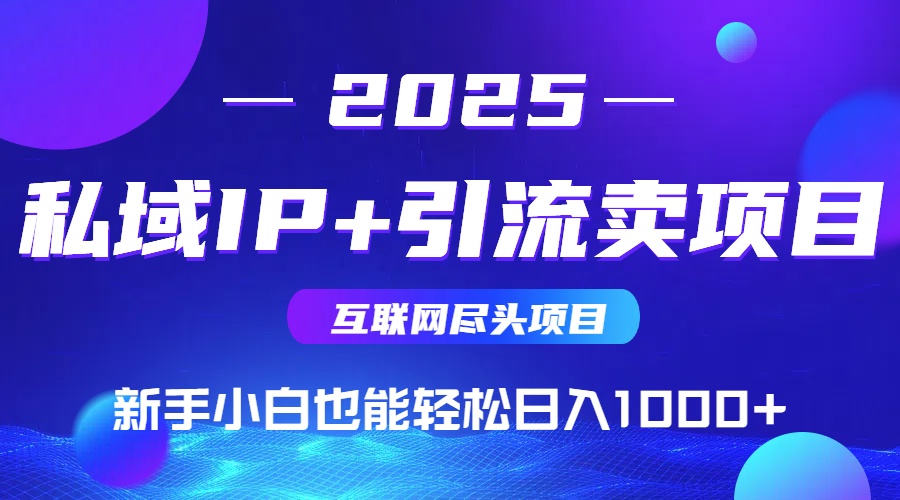 2025网创尽头项目，私域IP+引流，新手小白也能在家日入1000+-萤火网创