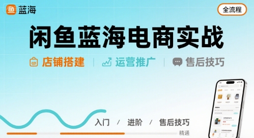 闲鱼蓝海电商实战，店铺搭建运营售后全流程-萤火网创